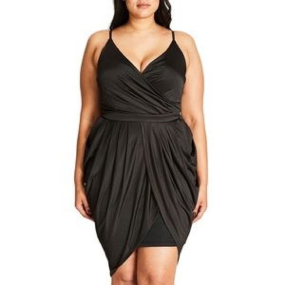 City chic Grecian wrap dress